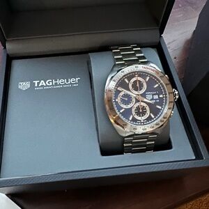 TAG Heuer Men's Silver and Blue Watch